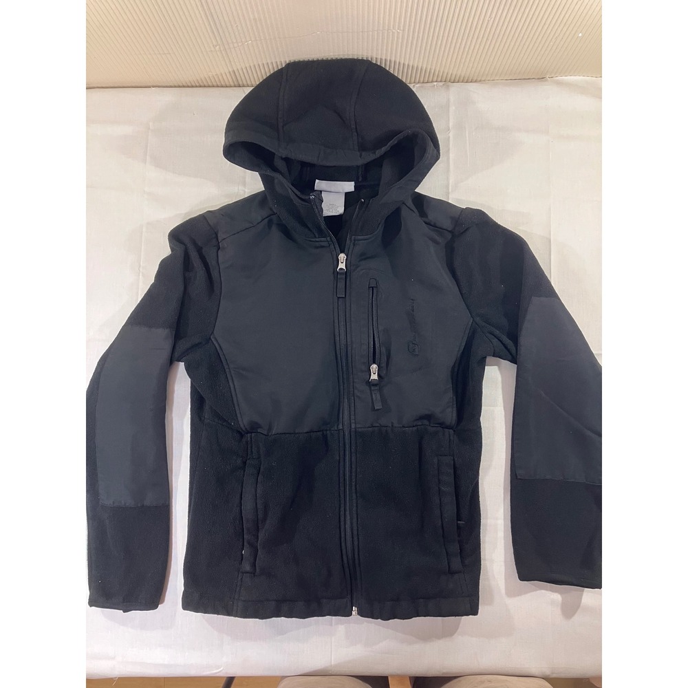 Free Country Fleece Jacket Full Zip Up Hooded Black Womens Size Small